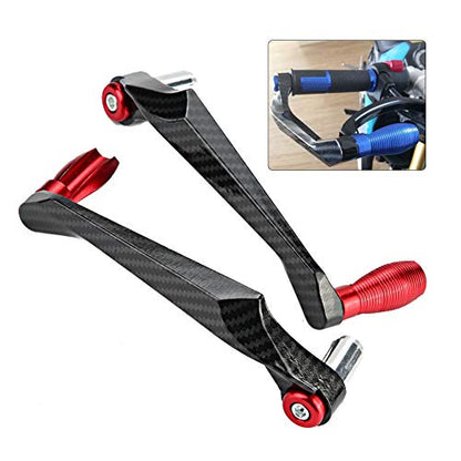 Aramox 7/8inch Universal Motorcycle Handlebar Protector, CNC High Density Aluminum Alloy Brake Handlebar Guard(Red)