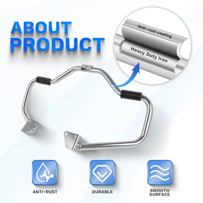 Crash Bar for Harley Dyna 2006-2017, 1 1/4" Highway Footpegs Engine Guard Protector for Low Rider, Wide Glide, Fat Bob, Street Bob, Super Glide, Switchback, CVO Fat Bob (Chrome) - color: Chrome
