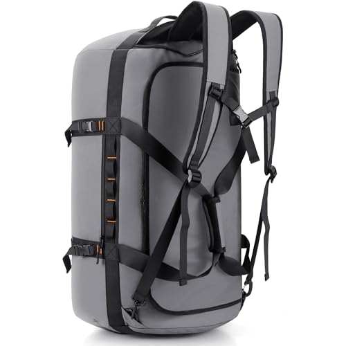 Hulongo 40L/60L/90L Large Waterproof Duffle Bag Backpack for Men, Mens Duffel Backpack Bags for Traveling, Heavy Duty (Grey, 60L) - color: Grey, size: 60L