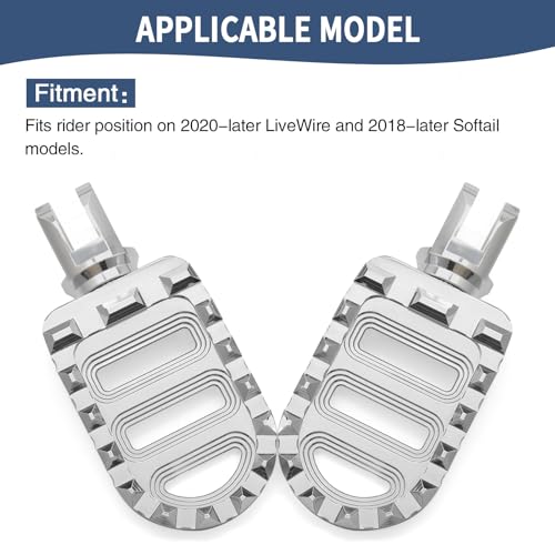 Motorcycle Foot Pegs MX Front Pegs Footrest Fit for Harley 2018-later Softail Low Rider S Breakout FXLRS Fat Bob 114 Street Bob FXBB Fat Boy Sport Glide FLSB (Chrome) - color: Chrome