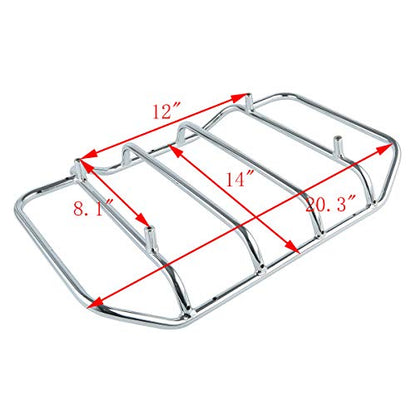 SLMOTO Tour Trunk 13.7" King Trunk Backrest Turn Tail LED Light Rear 6.5" Speaker Pods +Detachables Two-Up Tour Trunk Mounting Rack 4 Point Docking Kits Fit for Harley Electra Glide 14-2025 - color: AStyle #02