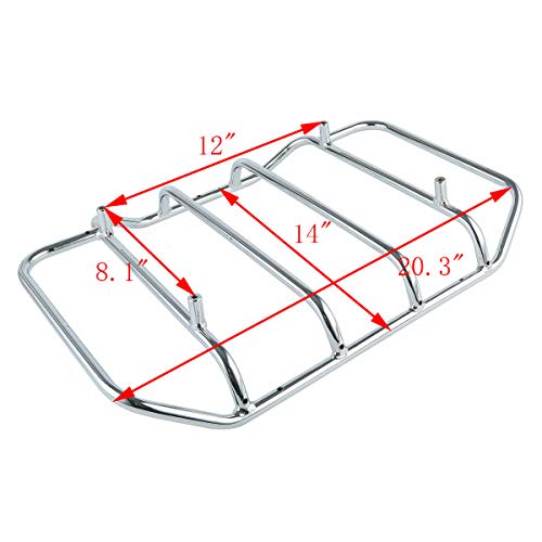 SLMOTO King Tour Trunk Backrest King Tour Trunk w/Luggage Rack Backrest Fit For 2014-2025 Harley Touring Models Road King Road Glide Street Glide Electra Glide Ultra-Classic Gloss Black - color: AStyle #12