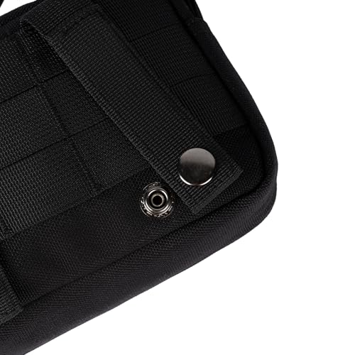 Tactical Belt Pouch EDC Waist Bag MOLLE Admin Pocket Modular Medical Kit Organizer Phone Holster Vest Pack Nylon Utility Zipper Wallet Small Gear Tool Carrier for Men Women Camping Hiking - color: Black