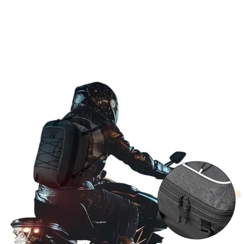 Motorcycle Tail Bag Rear Seat Bag With Rain Cover Helmet Bag Backpack Storage Compatible With Motorcycle Motorbike