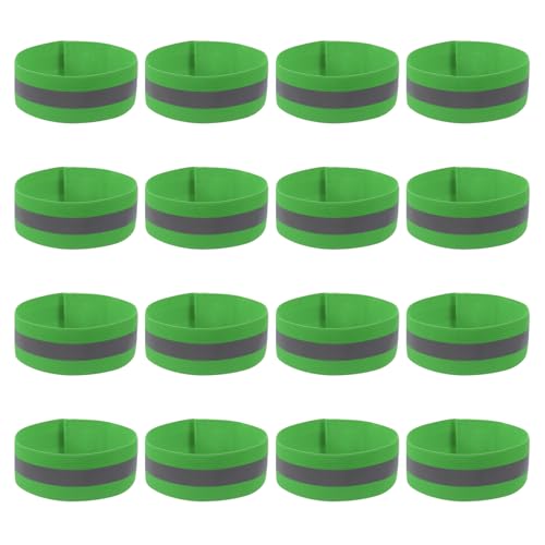 PATIKIL Reflective Bands for Wrist/Arm/Ankle/Leg, High Visibility Reflector Bands, Safety Reflector Tape Straps for Night Running Cycling - color: Grass Green