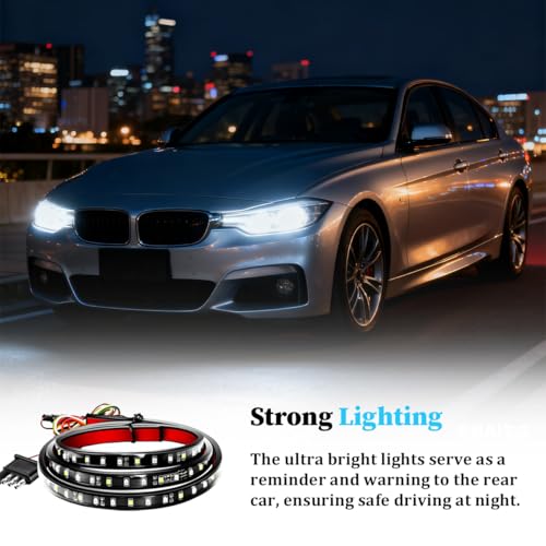 59" Truck Tailgate Light Strip, 108 LED 4 Function Vihicle Single Row Brake Running Turn Signal Light Rear Lighting Bar, Pickup Tail Strip Reverse Lamp, Universal for Trailer Truck Pickup - size: Single 1.5M