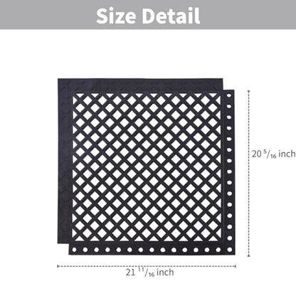 Durable Comfort Floor Mat - Anti-Slip Design for High Traffic Areas, Kitchen, Bar, Pool Decks - All-Weather Indoor/Outdoor Waterproof Mat (Easy Clean Surface) - size: 21"x21"- 8PCS(Anti-Silp Mat)