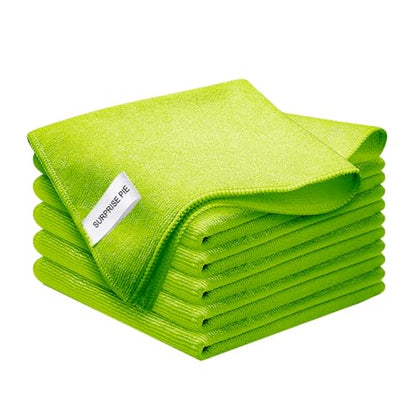 Microfiber Cleaning Cloth for Kitchen Housekeeping Dish Electronics Dust Rags Thick Lint Free Car Wash DryingTowel (12"x12") Green-6 Pack - color: Green