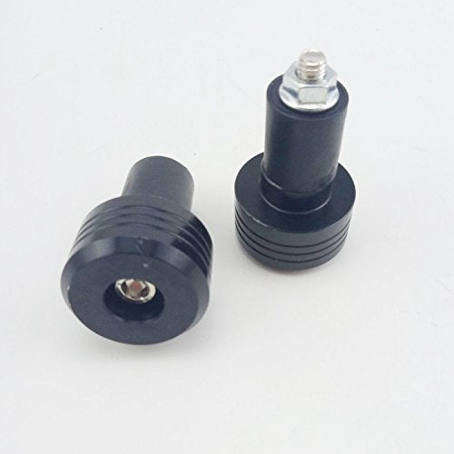 Motorcycle Handlebar Ends,7/8'' Handle Bar Slider Caps Weight Plugs CNC Aluminum (Black) - color: Black