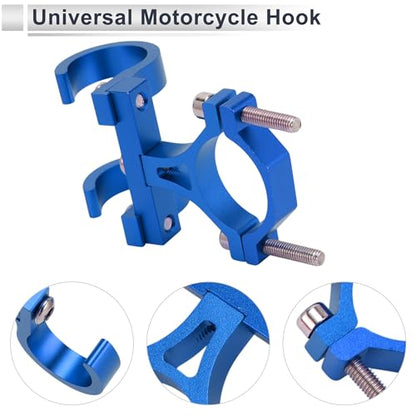 Motoforti Universal Motorcycle Hanging Hook Arc Motorcycle Helmet Luggage Bag Holder Hanger for Scooters Bicycles Aluminum Alloy Blue 1Set Hexagon Wrench Screw Washer