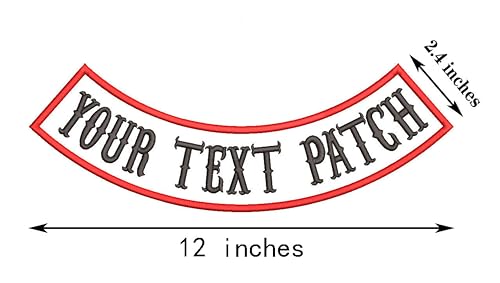 1 Pcs Bottom Patch Custom Embroidered Biker Patches, Personalized Embroidery Rocker Patch Rider Motorcycle Patches for Veterans Vest or Jacket (White) - color: White