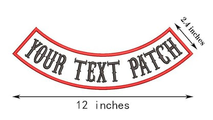 1 Pcs Bottom Patch Custom Embroidered Biker Patches, Personalized Embroidery Rocker Patch Rider Motorcycle Patches for Veterans Vest or Jacket (White) - color: White