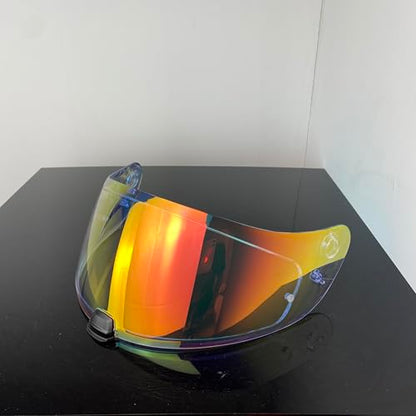 HJ20M Helmet Visor Replacement, Tinted UV protection Motorcycle Helmet Face Shield Windshield Lens For HJC C70 FG-17 FG-ST IS-17 (Revo Clear Red) - color: Revo Clear Red
