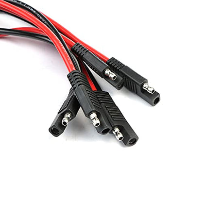5 Pack 14 Gauge Quick Disconnect Wire Harness SAE Connector Bullet Lead Cable for Motorcycle Boat Car Tractor - 12in Red and Black Wire - style: 14 Gauge
