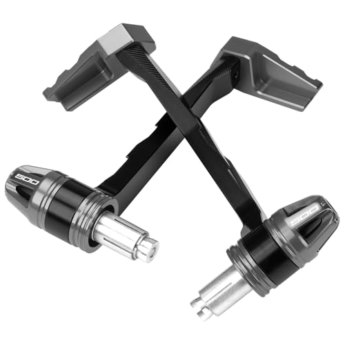 Motorcycle Brake Clutch Lever Guard Protector for Ninja 500 2024-2025 with Bar Ends Fits 7/8" Handlebars T6061 Aluminum (See Details Below) Ninja 500 Accessories (Gray) - color: Gray