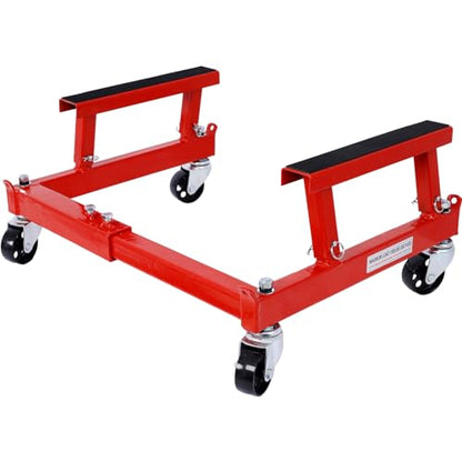 ATV Motorcycle Engine Cradle Dolly with 4 Swivel Casters, Steel Frame Cycle Engine Cradle Dolly 1500lbs, Heavy Duty Racks for Motorcycle Maintenance, Engine Stand (Red) - color: Red