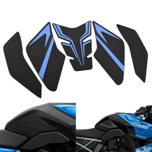 Motorcycle Non-Slip Rubber Gas Tank Pads with Knee Grips - 4-Piece Traction Side Protectors (for Suzuki Vehicle) GSX-8S (2023~) GSX-8R (2024~) (Blue) - color: Blue