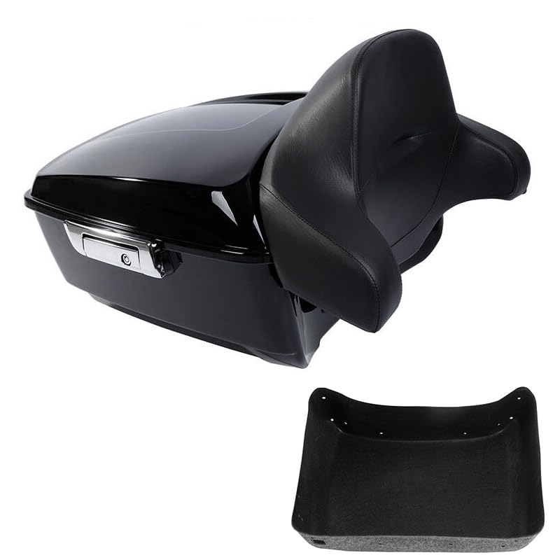 TCMT Painted Black King Motorcycle Trunk Backrest Pad Fit For Harley 2014-2025 Road King CVO Road Glide Street Glide Electra Glide Pack - color: Style A