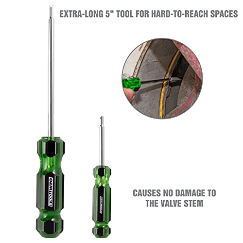 OEMTOOLS 22589 Tire Valve Core Tool Set - 2 Piece, Valve Core Tool, Tire Valve Stem Tool, Shrader Valve Remover, Tire Repair Tools, 2 Piece Set - style: 2-Pc Tire Valve Core Tool Set