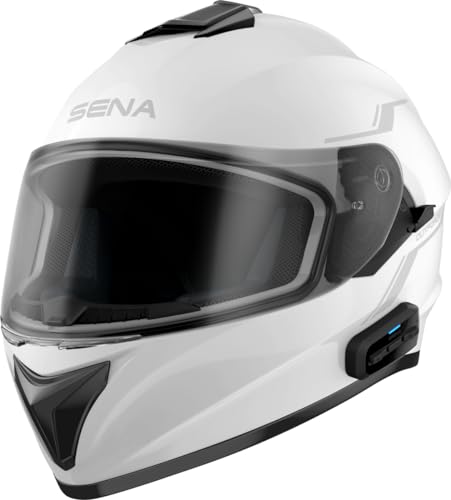 Sena OutForce Smart Helmet Full Face (Gloss White, X-Large) (OUTFORCE-GW0XL) - SP85 - color: Gloss White, size: X-Large