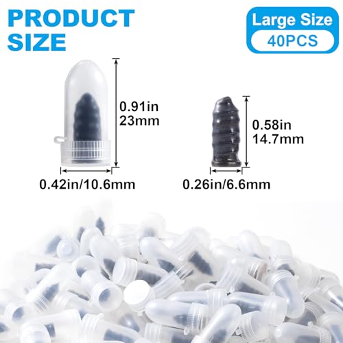 40 Pcs Tire Repair Rubber Nail Kit, Screws in Tire Plugs, Spiral Puncture Vaccum Tires Kits, Self Service Screw Plug Fast Tool for Auto, Motorcycle, Bike (Black, Large) - color: 40 Pcs, Large