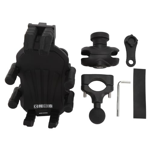 Motorcycle Phone Bracket, Motorcycle Phone Holder with Vibration Dampener High Speed Secure Lock Adjustable for Scooter ATV 4.9 to 8.1in