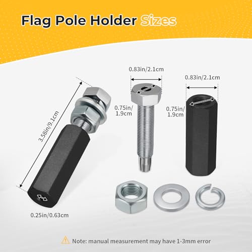 M MATI 2Pcs Quick Release Flag Pole Holder Black Hold 1/4'' Flag Poles for ATV UTV Motorcycle Dirt Bike All Year - color: Black