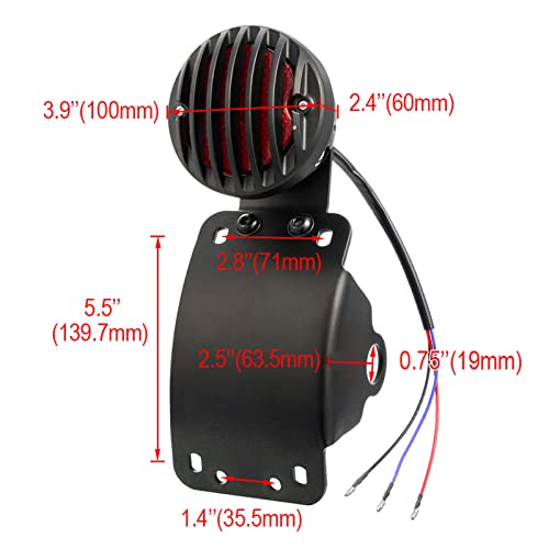 Amazicha 1" Motorcycle LED Tail Brake Light with Bracket, IP67 Waterproof Motorcycle Side Mount License Plate Rear Light Compatible for Harley Sporster Bobber Chopper Yamaha Suzuki Honda Kawasaki - size: 1inch, style: Curved