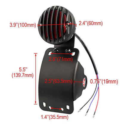 Amazicha 1" Motorcycle LED Tail Brake Light with Bracket, IP67 Waterproof Motorcycle Side Mount License Plate Rear Light Compatible for Harley Sporster Bobber Chopper Yamaha Suzuki Honda Kawasaki - size: 1inch, style: Curved