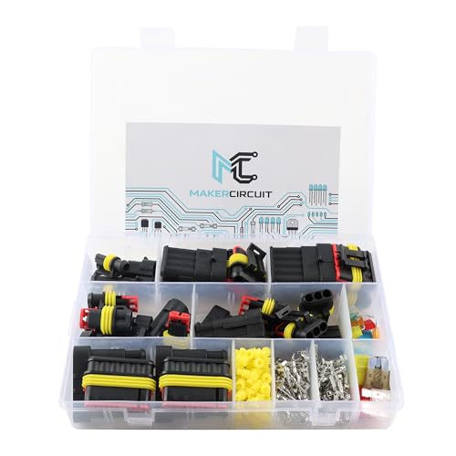 240Pcs Waterproof Car Electrical Connectors, 1-6 Pin Automotive Wire Connector Male Female Terminals Plug Kit for Car, Boat, Motorcycle - color: 240pcs