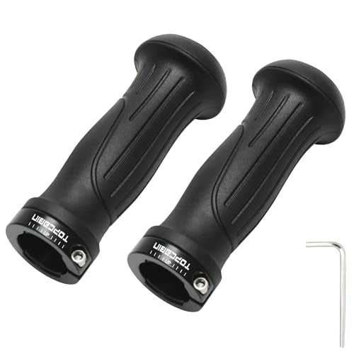 TOPCABIN Bike Handlebar Grips,Short Mini Bicycle Handlebar Grips Two-Color Rubber Bike Grips Fit Many Standard Bikes 2PCS 90MM Length - color: Aluminum Alloy Lock - Oversized 90mm
