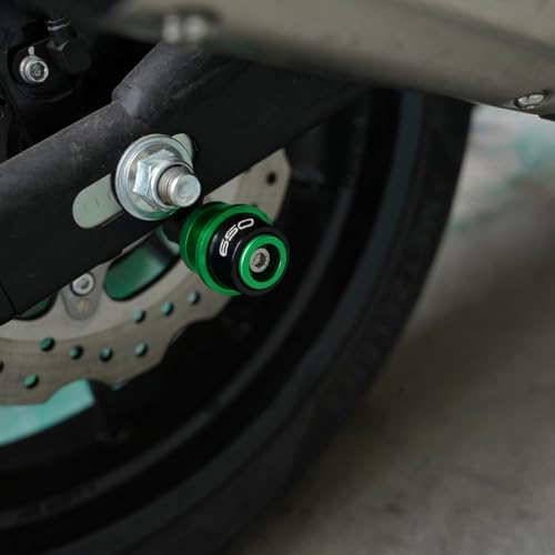 Compatible with 2025 Ninja 650 KRT Ninja650 Z650 RS Z 650 Versys 650 2015-2021 2022 2023 2024 2025 CNC Motorcycle Swingarm Spool Slider Stand Screws (Green) - color: Green