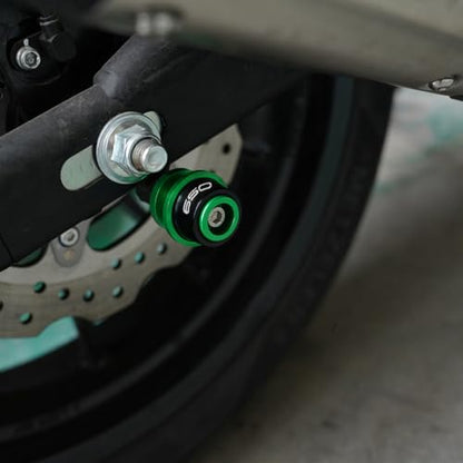 Compatible with 2025 Ninja 650 KRT Ninja650 Z650 RS Z 650 Versys 650 2015-2021 2022 2023 2024 2025 CNC Motorcycle Swingarm Spool Slider Stand Screws (Green) - color: Green
