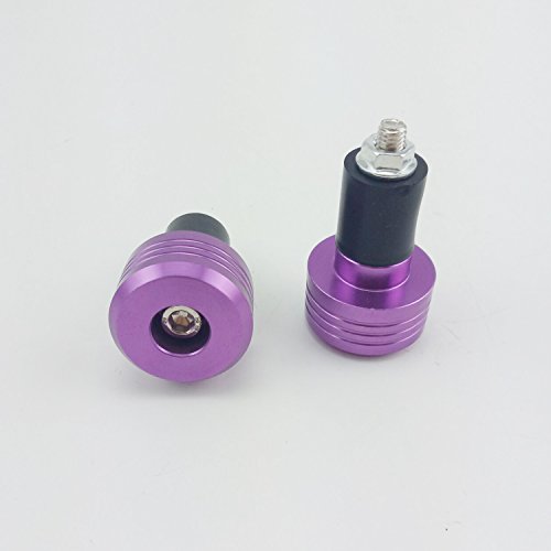 Motorcycle Handlebar Ends,7/8'' Handle Bar Slider Caps Weight Plugs CNC Aluminum (Purple) - color: Purple