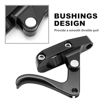 CNC Finger Throttle Clutch Lever 7/8" Handlebar Motorcycle Replacement for Wave Runner (Black) - color: Black