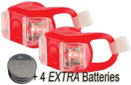 Bright Eyes Silicone Bike Tail Light Rear Safety LED Lights (Red) - color: Red Four-Pack