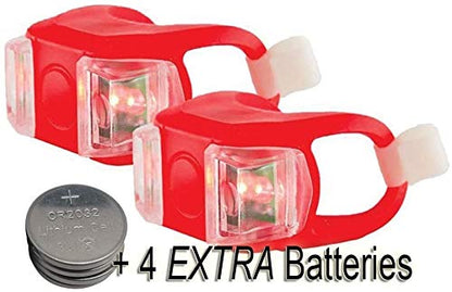 Bright Eyes Silicone Bike Tail Light Rear Safety LED Lights (Red) - color: Red Four-Pack