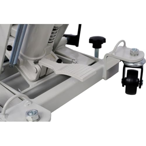 1500 Lbs Capacity Hydraulic Motorcycle Lift Jack - Gray Steel ATV Scissor Lift Table with Wheels and Safety Features
