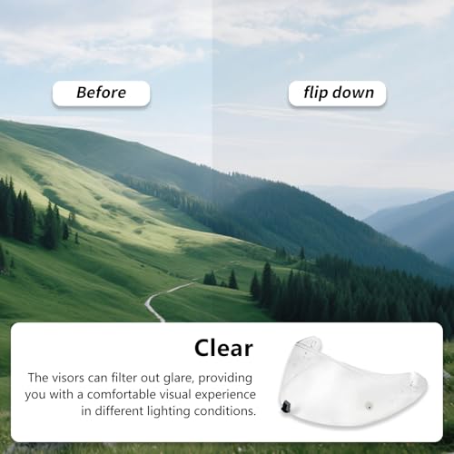 T520 Visor Full Face Helmet Shield Compatible with T520/ ST1400/ R1 Air Motorcycle Replacement Accessories (Clear) - color: Clear