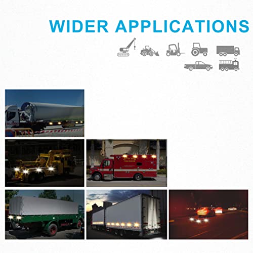 Agrieyes 2Pcs Wireless Emergency Strobe Lights for Trucks,Vehicles, Rechargeable Amber Led Beacon Lights with Super Magnetic, 12-24V, Plow Flashing Hazard Warning Light for Tractor,Automotive - color: Amber/White