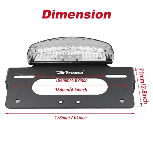 Xitomer Fender Eliminator Compatible with KLX300 KLX300SM 2024 2025 2026 KLX300 SM Tail Tidy Motorcycle License Plate Holder with Tail light/License Plate Light (Clear) - color: Clear