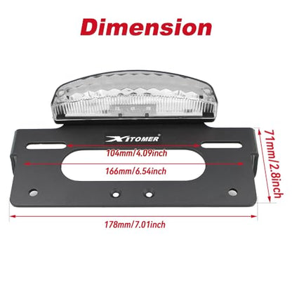 Xitomer Fender Eliminator Compatible with KLX300 KLX300SM 2024 2025 2026 KLX300 SM Tail Tidy Motorcycle License Plate Holder with Tail light/License Plate Light (Clear) - color: Clear