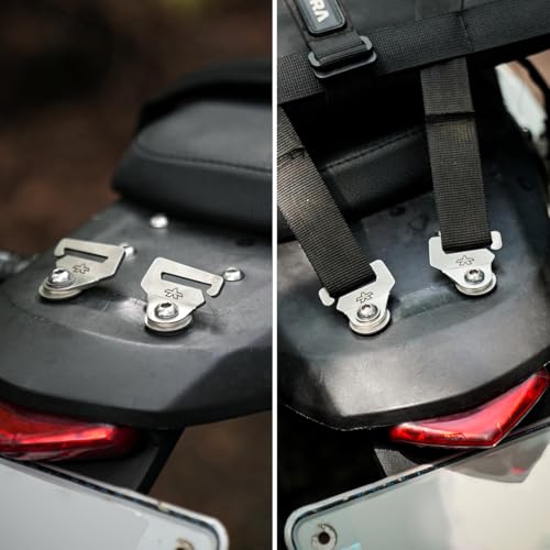 ViaTerra Quick Release Motorcycle Strap Hooks |Heavy Gauge Stainless Steel Mounting Brackets, Universal Fit, Set of 2 (M6) - size: M6