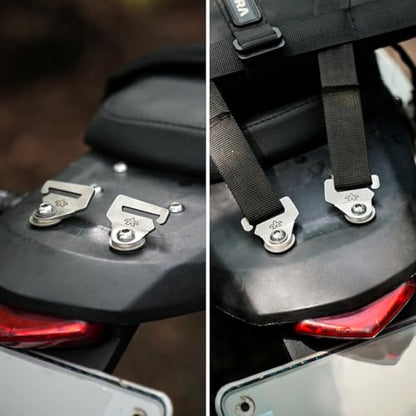 ViaTerra Quick Release Motorcycle Strap Hooks |Heavy Gauge Stainless Steel Mounting Brackets, Universal Fit, Set of 2 (M6) - size: M6