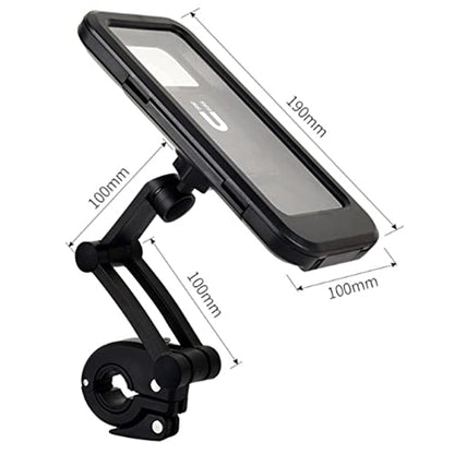 Tyenaza Motorcycle Navigation Bracket, Motorcycle Phone Holder Waterproofs Sensitive TPU Touch Screen 360° Rotation Bike Navigation Mount