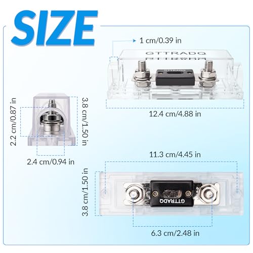 3-Pack Waterproof 300A ANL Fuse Holder 32VDC, with 300A ANL Fuses, Heavy-Duty for Car Audio, Truck, RV, Marine, Solar System - color: 300Amp