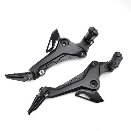 Minho Motorcyle Footpegs Right & Left Side in Aluminium Alloy Material Compatible with Honda Grom 2017-2020 Msx 125 SF, Black Color - size: Black L&R