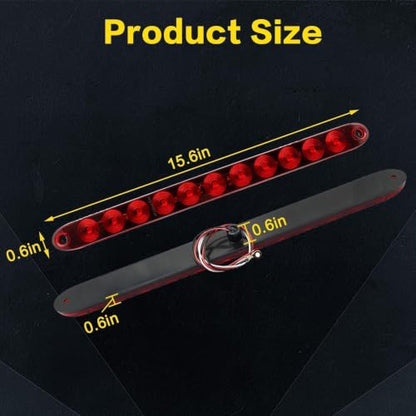 16Inch 11 LED Red Trailer Brake Tail Light, 2 Pack Stop Turn Brake 3rd Light Strip for Truck Trailer Boat RV Golf Cart UTV ATV