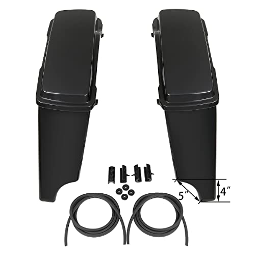 SLMOTO 5" Motorcycles Saddle Bags Stretched Hard Saddlebag Bag Fit For 1993-2013 Touring Models Road King Road Glide Street Glide Electra Glide Ultra-Classic FLT FLHT Unpainted Black - color: Unpainted