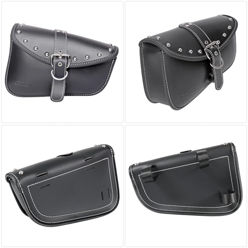 Motorcycle Saddle Bags Side Bags - Saddlebags Softail Pvc Leather,Waterproof, Side Tool Bag, Universal Storage Tool Bag for Motorbike (right Side) - style: Right1